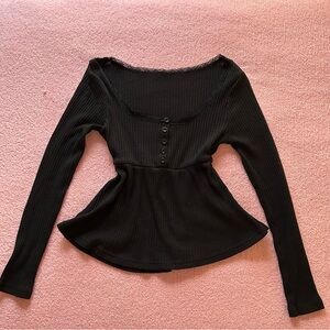 Gothic Black Babydoll Women's Top